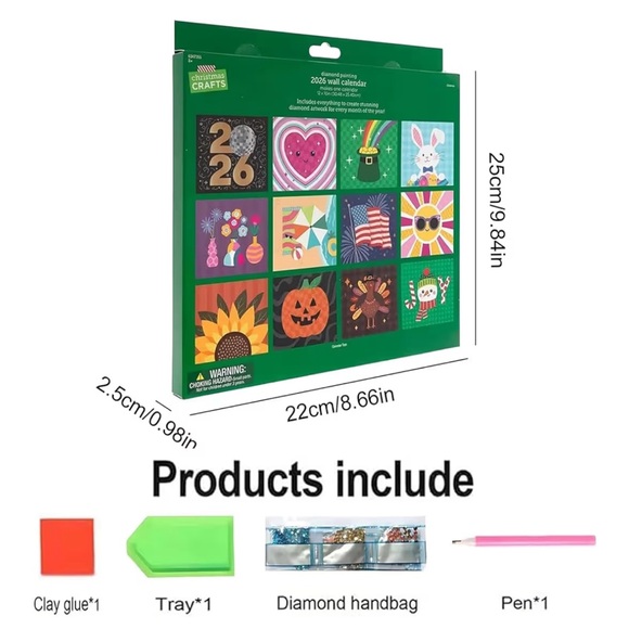 Diamond Art 2026 DIY 12-Month Flip Wall Calendar for Home or Office - Picture 2 of 4